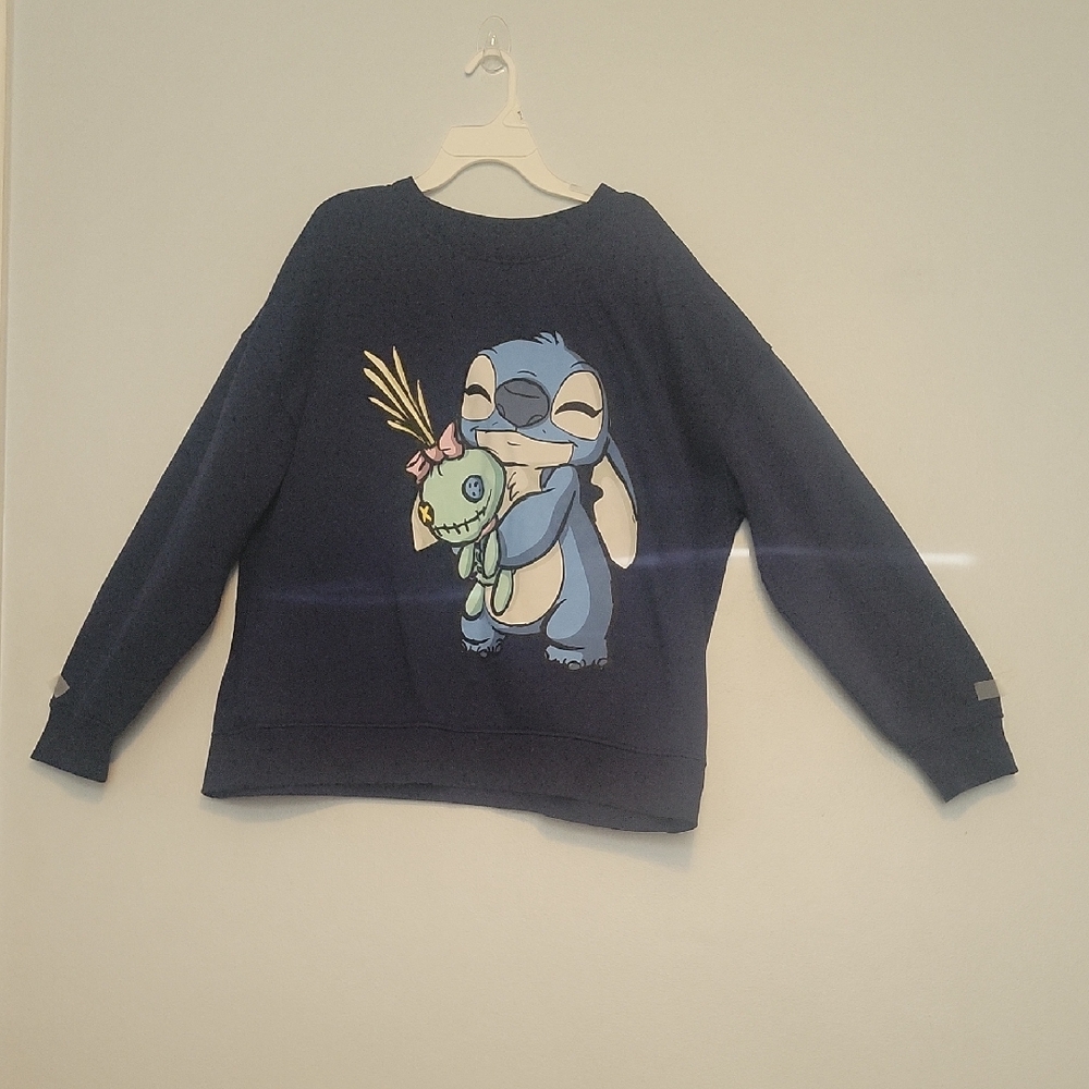 Disney Blue Crewneck Sweater with Stitch Design